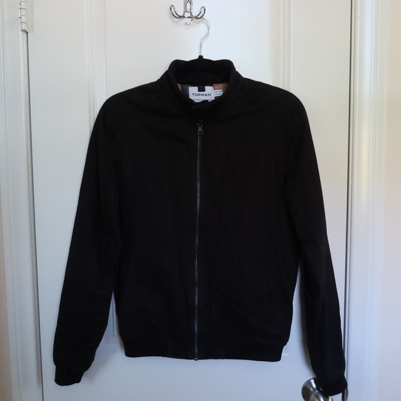 Topman Cotton Bomber Jacket with Plaid Lining - Picture 2 of 10